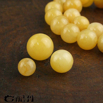 Special price natural old yellow jade loose bead DIY original bracelet necklace with beads handmade string bead ornament Material round bead