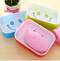 Bathroom smiley face plastic double drain soap rack cartoon Soap Soap Box large soap dish