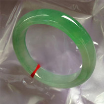 Natural Yang green floating flower Myanmar jade jade bracelet Ice seed moisturizing high-end Yang green un-inlaid jade bracelet