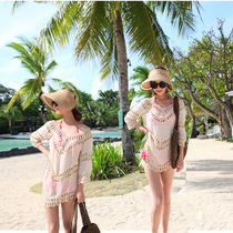 Handmade Hook Beach coat beach outshirt cotton mesh smock travel holiday style knit sweater