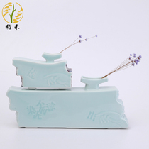 Creative celadon crafts ceramic flower arrangement vase modern simple home desk decoration ornaments art flower Ware
