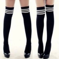 Japanese and Korean stockings womens high-knee socks spring and summer students long-tube stacking socks striped cotton socks