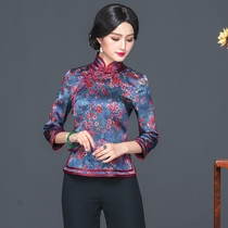 Chinese classic improved Tang dress womens short 2021 new Chinese retro temperament lady plate buckle cheongsam top spring