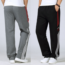 Plus velvet padded pants mens foreign trade casual sweatpants fat straight big ball pants winter cotton mens pants