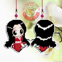 Three pieces of Miga cross-stitch small pendant keychain double-sided embroidery S057 Pirate Snake Ji