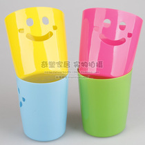 Smiley face desktop storage bucket smile mini trash bin container Pen Holder
