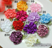 DIY children hairclip hair jewelry bow candy box decorative flower handmade silk ribbon flower plus leaf peony flower