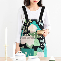 Flowers Ins apron lovers creative fabric Home Kitchen Apron Korean version Fashion men and women baking Waistcoat Clothing