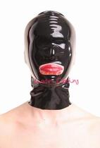  Latex clothes tight bag headgear only open mouth latex mask Baotou Choke Hood male and female universal