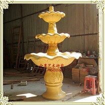 Sandstone fountain sculpture round carving hotel decoration Garden District hotel hotel entertainment venue decoration