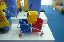 New 60-liter double-barrel clean water squeezer hand push red and blue mop pressure bucket cleaning mop plastic water storage tool