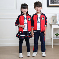 Male and female children cotton spring and autumn three-piece Sports School uniform set childrens kindergarten novel culottes baseball class uniforms