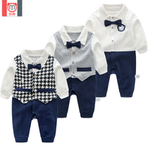 Baby clothes spring men and women Baby long sleeve climbing clothes childrens jumpsuit closed crotch