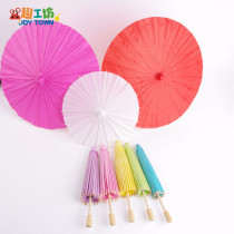Color Paper Umbrella Kindergarten Diy Handmade Material Children Fine Art Hand-painted Graffiti White Embryo Painting Umbrella Dance Props