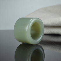 Because of jade Xinjiang Hetian Jade Jasper finger ring natural white jade finger men and womens arc edge jade ring