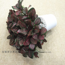 Emulated vegetal reticulated leaf background wall decoration flower arrangement green planting flower case flower arrangement engineering view laying leaves