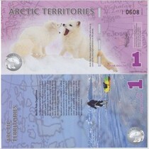 Arctic Note 1 Dollar Plastic Note 2012 Polar Bear Memorial Note New fidelity
