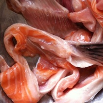 Special offer Norwegian imported fresh frozen salmon belly meat strips and leftosts without fish bone minced meat can be logistics