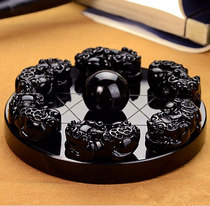 Original stone natural obsidian seven-star array