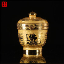 Taiwan pure copper crystal incense powder cup Pure copper sandalwood incense can Incense powder jar Home offering for Buddha incense burner incense powder cup