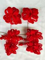 Opera sideburns Velvet flowers Beijing Opera Tsing Yi flowers Dandan head flowers Ear flowers Head ornaments Drama Baotou supplies Red velvet flowers