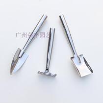 Promotion-Taiwan small craftsman-430# New stainless steel-small rake shovel three-piece set (for more meat bonsai)