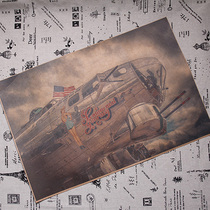 Kraft paper poster new retro version 40 * 60cm dormitory poster wall map World War II old plane retro
