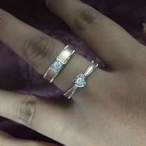 Fu Daisheng 24 Colorful Gold Diamond Lovers for the Ring 18K Platinum wedding ring courting wedding ring female ring