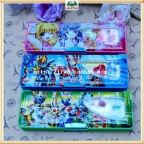6651 cartoon series double-sided leather stationery case with rubber Ruler Pencil