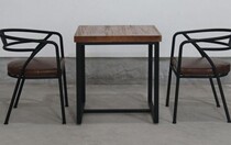 Factory direct selling American retro leather wrought iron bar chair living room dining chair low back antique antique coffee table and chairs