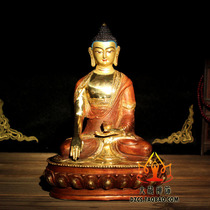Buddhism domestic imitation Nepal semi-gilt bronze tantric Buddha statue Shakyamuni Buddha 7 inch 20cm
