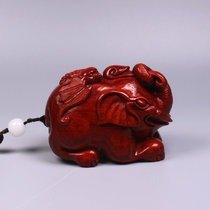 Auspicious Ruyi Xiang hand play piece small leaf red sandalwood carving mahogany crafts small ornaments animal carvings