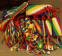 Hidden Style Colored Line China Knots Diamond Tying Chain Car Hang Accessories Handmade Diy Colorful Five Color Line Diamond Rope