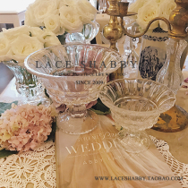 LACESHABBY imported retro French style luxury home relief cut glass tall vase-4