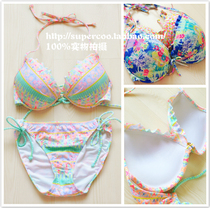 Unique back strap design mei dan-breasted underwire gua bo gathered bikini