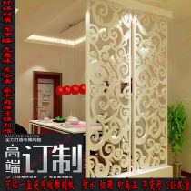 Full TV background wall hollow wood carving ceiling through the flower board flower grid screen partition decoration pvc paint-free board