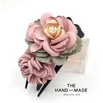 Colorful Plaid Headwear floral headdress Korean version of simple flower hair accessories celebrity hairclip temperament hair card floral headdress female A0541