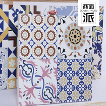 Nordic tile vintage parquet colored small flower tiles 300 kitchen and bathroom tiles wall tiles balcony restaurant non-slip floor tiles