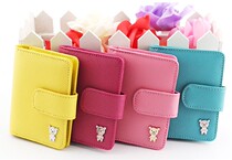 Korean version of Xiong Tsai Lady large capacity real cowhide candy solid color card bag certificate package Bank IC card set gift