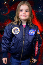 American childrens thin pilot jacket Spring and autumn NASA baby jacket male and female jacket big small and medium boy baseball clothes
