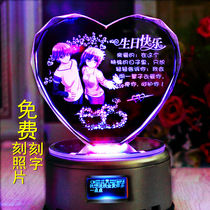 Christmas New Years Day Crystal Ball Music Box Birthday Gift for Girlfriend Wife Romantic Creative Customized Photos