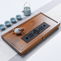 Xi Hakka whole chicken wing wood mahogany small solid wood tea sea tea tray Tea tray Tea table Single-layer tea set accessories