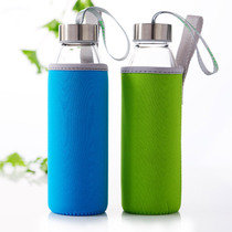 Transparent glass-cup fashion portable water bottle creative heat resistant cup men and women with cover water cup filter tea cup