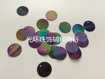 Imitation imported color black sequins 5mm-50mm round edge hole black color beads beads hanging pieces handmade sequins