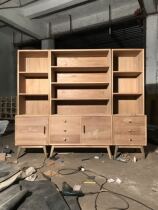 Myanmar teak full teak bookcase Nordic style Japanese solid wood home custom