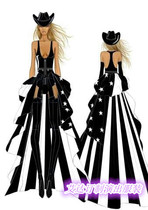 Bar Nightclub DJ Singer DS Black White Striped Female Singers Performing Costumes