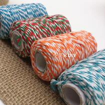 Three-strand cotton thread Absorbent cotton rope Packing rope Color decorative handicraft line Handmade bundle rice dumpling line Wear-resistant