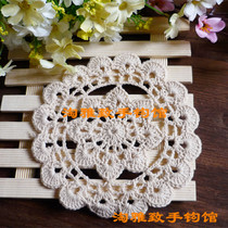 Handmade crochet hook cotton Lace Hollow woven table mat coaster Crochet coaster