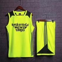 Summer new basketball suit suit mens custom printed quick-drying word jersey team uniform Basketball team practice student game jersey