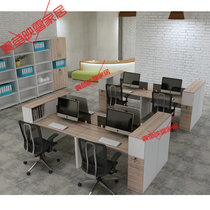 Staff desk single position Computer table and chairs Combined cabinet minimalist modern furniture 2 4 6 working position screen